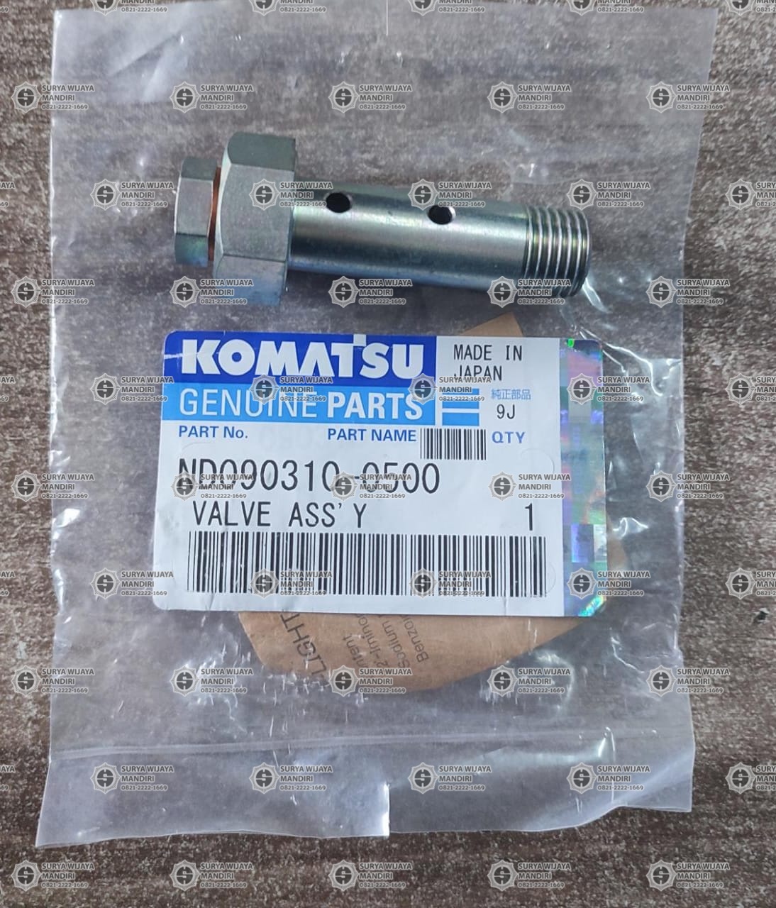 KOMATSU VALVE ASS’Y ND0903100500 SURYA WIJAYA MANDIRI